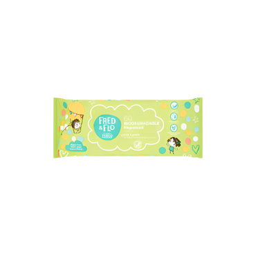 Fred & Flo Biodegradable Fragranced Baby Wipes (60 Pack) – Eco-Friendly & Gentle